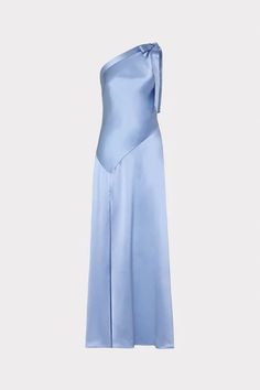 Eleni Hammered Satin Gown in Light Blue | MILLY Pale Blue Silk Dress, Significant Other Dress, Blue Reception Gown, Long Light Blue Dress, Prettiest Dresses, Blue Satin Dress, Blue Halter Dress, Crochet Beach Dress, Satin Evening Gown