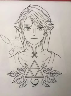 the legend of zelda is drawn in pencil