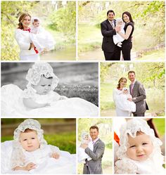 a collage of photos with people dressed up in wedding attire and holding their babies