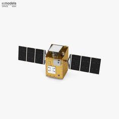 an image of a satellite that is in the middle of white background with space for text