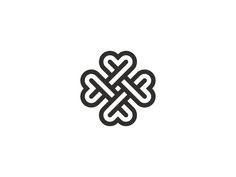 an abstract knot in the shape of a heart on a white background, suitable for logos or emblems