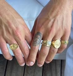 Guy Jewelry, Money Rings, Money Tattoo, Mens Rings Fashion, Mens Gold Jewelry, Dope Jewelry, Funky Jewelry, Jewelry Lookbook, Stacked Jewelry