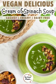 Make this vegan cream of spinach soup for a creamy, comforting meal. This plant-based soup is full of flavor and perfect for lunch or dinner. Enjoy a healthy, dairy-free version of this classic spinach soup.