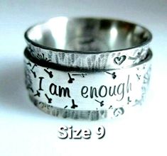 Teen Ring, Affirmation Jewelry, Motivational Jewelry, Teen Jewelry, Friend Jewelry, Daughter Jewelry, I Am Enough, Inspirational Jewelry, Motivational Gifts