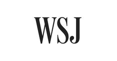 the wsj logo is shown in black and white