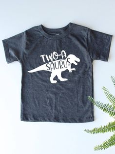 two - a - sauros dinosaur t - shirt for toddlers and kids