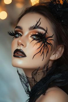 #makeupoftheday #mua Bold Glitter Eye Makeup, Mystic Witch Makeup, Vampire Witch Makeup, Skeleton Witch Makeup, Witch Queen Makeup, Witch Face Paint Women, Witch Make Up Halloween Aesthetic, Witches Make Up, Glam Witch Costume