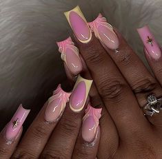 Toes Ideas, Girly Acrylic, Simple Acrylic, Duck Nails, Girly Acrylic Nails, Simple Acrylic Nails, Acrylic Nails Coffin Pink, Nail Idea, Unique Acrylic Nails