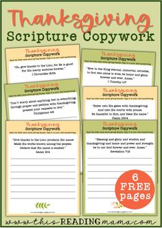 thanksgiving scripting worksheet with the text, free pages