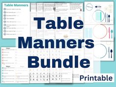 the table manners bundle is shown in blue and white