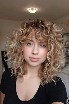 Curly haircuts are all about celebrating your texture and finding a style that complements your face shape. Whether you have loose waves, bouncy spirals, or tight coils, there’s a curly haircut out there that will Short Blonde Curly Hair, Styles For Medium Hair, Hair Styles For Medium Hair, Girl Hair Styles, Hair Styles Long Hair, Curly Haircut, Short Natural Curly Hair, Curly Pixie Hairstyles, Curly Styles