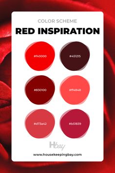 the color scheme for red is shown in this image