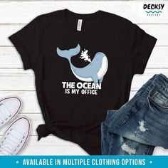 Marine Biologist T-Shirt, Ocean Biology Student Gift-Clothing:Gender-Neutral Adult Clothing:Tops & Tees:T-shirts:Graphic Tees-DecksyDesigns Marine Biology Shirts, Biology Student, Engineer Shirt, Marine Biologist, Student Gift, Marine Biology, My Office, Sweatshirt Hoodie, Biology