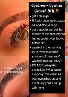 Eyelash Growth Diy, Eyebrows And Eyelashes, Eye Brows, Beautiful Eyebrows, Eyebrow Growth, Eyelash Growth, Eye Lashes, How To Apply Makeup, Up Girl