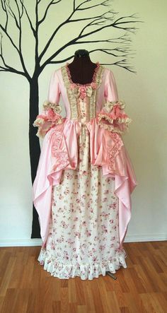 Pink Marie Antoinette, Pink Victorian Dress, Marie Antoinette Dress, Marie Antoinette Dresses, 3 Piece Dress, Bow Sleeves, Antoinette Dress, Dress Bodice