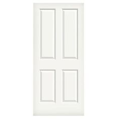 a white door with three panels on it