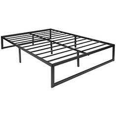 a metal bed frame is shown with no mattresses on the top and bottom part