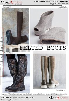 #footweartrends #footwear2025 #winterboots #feltboots #modacable #footweartrends2025 #fashionbooks #fashionreportsinPDF Felt Boots, Fashion Updates, Business Fashion, Trending Accessories