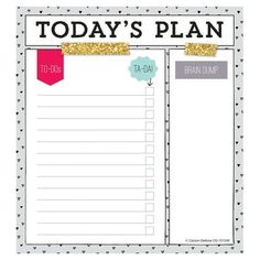 the today's plan is shown in this printable planner