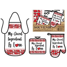 Our Kitchen Cooking Set - Apron, Oven Mitt and Pot Holder guarantees that anyone will laugh and enjoy their original and fun design. * The perfect gift for Cooks, Chef, Baker, Grill or Barbecue Master ! * It is also the Cooking Accessories that everyone will want to use making meals * For all its unique features, Our Apron, Oven Mitten & Pot Holder are the most innovative gift you can give someone and will bring smiles from the moment someone receives the gift until each time they use it. Don't settle for a boring gift, buy our Combo Pack that is and will be a unique, fun, valuable and creative gift! ??? Fantastic collection of 3 Beautiful Kitchen Accessories. Complete Combo Package with Apron, Oven Mitt and Pot or Hot plate Holder. Enjoy Cooking, Baking or Barbequing with your Favorite Fu Valentine Kitchen Towels, Oven Mittens, Cooking Set, Cooking Accessories, Gifts For Cooks, New Year Celebration, Kitchen Tools And Gadgets, Gift Accessories, Novelty Gifts