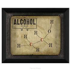 an old fashioned alcohol sign with the word alcohol on it