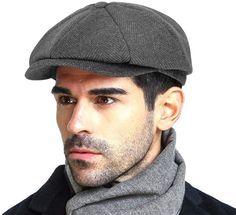 PRICES MAY VARY. Introducing our 50% Wool & 50% Viscose Newboys Cap with a 100% Cotton Lining, now available in a sleek charcoal gray hue featuring a distinguished herringbone pattern. Meticulously crafted for both style and comfort, this flat ivy gatsby newsboy hat exudes sophistication. Crafted with breathable materials and featuring a rear adjustable velcro band, this cap ensures a snug fit and promises never to fall on the ground easily. Available in four sizes, ranging from M/L to XXL/XXXL, Fits For Winter, Kinds Of Haircut, Gatsby Hat, Flat Cap Men, Ivy Hat, Beret Cap, Newsboy Hat, Stylish Suit, Vintage Flats