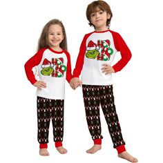 Celebrate the holiday season with a touch of whimsy in The Christmas Grinch Printed Family Matching Pajama Set. Adorned with playful Grinch prints, these coordinated pajamas bring festive cheer to your family gatherings. Create lasting memories, stay cozy, and let your family's holiday spirit shine with these fun and festive pajama sets. Specifications: Material: Polyester Collar: Round-Neck Length: Ankle-Length Pants Pattern Type: Print Sleeve Length: Full Item Type: Pajamas Family Matching Red Christmas Sets, Holiday Matching Long Sleeve Sets, Family Matching Christmas Sets For Pajama Party, Family Matching Red Christmas Sleepwear, Family Matching Sets For Christmas Pajama Party, Matching Christmas Holiday Sets, Family Matching Holiday Red Sleepwear, Red Family Matching Holiday Sleepwear, Family Matching Christmas Bedtime Sets