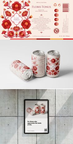 the packaging design is designed to look like it has been made with flowers and leaves