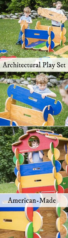 three different views of the same child's play set