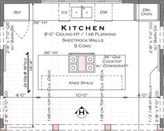 the kitchen floor plan is shown in this image