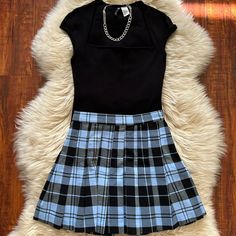 Brand New, No Damage Skirts Plaid, Blue Mini Skirt, Black Blue, Mini Skirt, Blue Black, Mini Skirts, Plaid, Brand New, Skirt