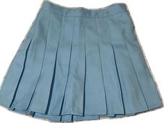 Fitted Light Blue Pleated Skort, Trendy Blue Mini Skirt For School, Casual Blue Pleated Skort, Casual Light Blue Pleated Mini Skirt, Preppy Blue Skort For Spring, Blue Preppy Skort For Spring, Trendy Blue Pleated Skort, Preppy Blue Skirt For Spring, Blue Skort For School In Spring