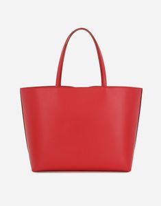 Medium calfskin DG logo shopper: Red Calfskin top handles Printed fabric lining featuring a zipped pocket and flat pocket Item comes with a branded dust bag Measurements: 30 x 35 x 14 cm Made in Italy Dg Logo, Womens Tote, Printed Fabric, Red Leather, Calf Skin, Tote Bags, Printing On Fabric, Dust Bag, Dolce And Gabbana