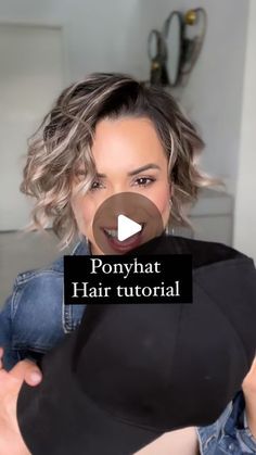 Ekaterina Guerra | Short Hairstyles + Makeup on Instagram: "Tons of requests for this tutorial🤩 How would you wear this style?  #shorthair #bob #bobhaircut #bobhairstyles #shorthairstyle #shorthairideas #shorthairlove #hairtutorial #stepbystep #hairstyleoftheday #hairvideos #peinados #hathair #easyhairstyles" Short Hair And Ball Caps, Short Hairstyles With Hats, Baseball Hat With Short Hair, Short Bob Updo, Hat Hairstyles Short Hair, Short Hair And Hats, Short Hair Hat, Hat With Short Hair, Bob Updo Hairstyles