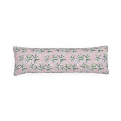 Erin Donahue Tice Sydney Bolster Pillow (Tulip Pink) Throw Pillow Design, Fun Throw Pillows, Bolster Cushions, Ballet Pink, Linen Throw Pillow, Bolster Pillow, Linen Throw, Repeat Pattern, Green Rose