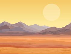 desert landscape with mountains and sun in the background royalty free stock images for adobe, photoshopped