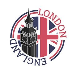 the london day one logo with a clock tower and british flag in the middle of it