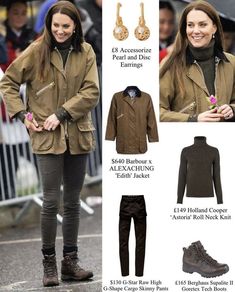 Kate Middleton Barbour, English Country Outfits, English Hunting Outfit, English Countryside Outfit, Equestrian Outfits Casual, Sloane Ranger Style, English Country Fashion, English Outfit, Countryside Outfit