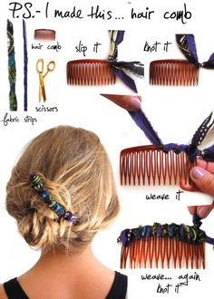 Hair Combs, Diy Hair Accessories, Accessories Diy, Hair Dos, Hair Comb, Diy Hairstyles, Brunei, Hair Jewelry, Diy Fashion