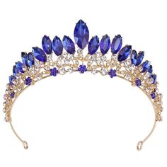 Description This bride crown headdress is made of metal and rhinestone material and having the delicate detail decors, perfect for bridal haircut decoration. This bride crown is also a great photo prop for selfies with families and friends. And add a memorable moment by using this crown. Features -Color:Blue -Material:Metal, Rhinestone -Size:14.50X14.00X5.00cm/5.70X5.50X1.97in - Rhinestone crown is unique and exquisite, can be worn as wedding decorations and can be matched with formal clothes. - Bridal Haircut, Crown Women, Crown Headdress, Crown Bride, Sparkling Wedding, Bachelorette Sash, Formal Clothes, Bride Crown, Women Headband