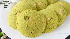 green tea cookies are on a white plate