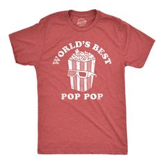 The most poppin Pop around! When you’re spending this Father’s Day backyard grilling, golfing, or fishing with pop, show papa you think he’s the Best Dad ever with our pun shirts. Check out our other Happy Fathers Day shirts, socks, glasses and grilling aprons for the perfect gift to let your dad in on the ultimate dad jokes! At Crazy Dog T Shirts, we have an appetite for tasty food and funny jokes. Our line of hilarious, sarcastic humor tees are perfect to wear out at your favorite restaurant. Popcorn Shirts, Fathers Day Funny, Movie Popcorn, Pop Pop Shirts, Sarcastic Shirts Funny, Pun Shirts, Pop Popcorn, Papa Shirts, Pop T