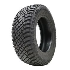 an all terrain tire on a white background