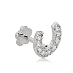 PRICES MAY VARY. Crafted in 018-gauge 14K White Gold, this horseshoe cartilage piercing/flat back earring is lined with glimmering Simulated Diamond Cubic Zirconia (CZ) accents. Includes a ball flower internally threaded backing in a matching color of high polished 14K gold. It measures 6mm in length and 7mm in width HYPOALLERGENIC: Safe for people with sensitive skin. Our fine jewelry is manufactured with authentic metals and solid stamped 10K/14K Gold, 1/20 14K GF or 925 Sterling Silver. THE P Piercing Flat, Flat Back Earrings, Body Jewelry Piercing, Lucky Horseshoe, Jewelry Safe, Cartilage Piercing, Piercing Jewelry, Jewelry Care, Body Jewelry