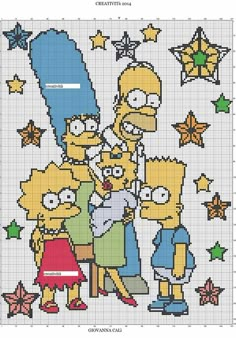 the simpsons family cross stitch pattern