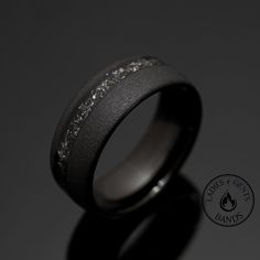 8mm Black Meteorite Sandblasted Wedding Ring Black Obsidian - Etsy Wax Seal Ring, Hammered Wedding Rings, Wedding Ring Black, Silicone Wedding Band, Meteorite Ring