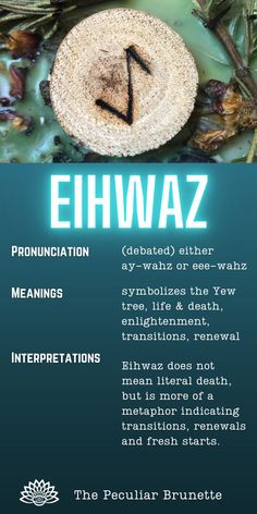 a poster with the words eihwaz on it