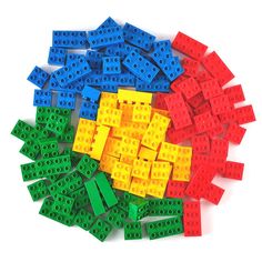 a pile of colorful lego blocks sitting on top of each other