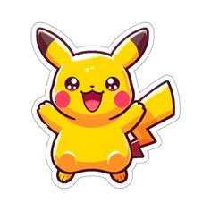 a sticker with an image of a pikachu