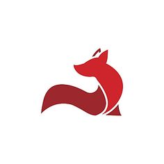 a red fox logo is shown on the side of a white background and it's tail